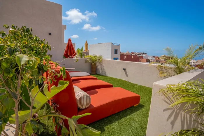 Sun loungers on the rooftop